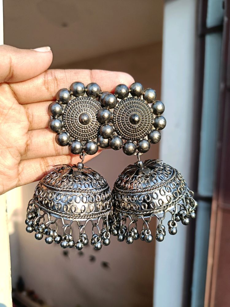 Boho Oxidised Jhumkas🖤