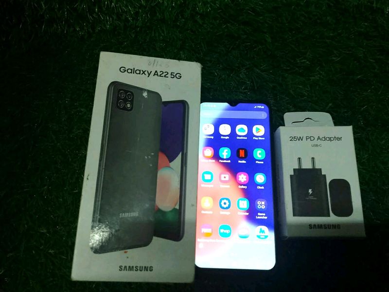 Samsung A22 5G 8/128 With Box And 25 WATTS Charger