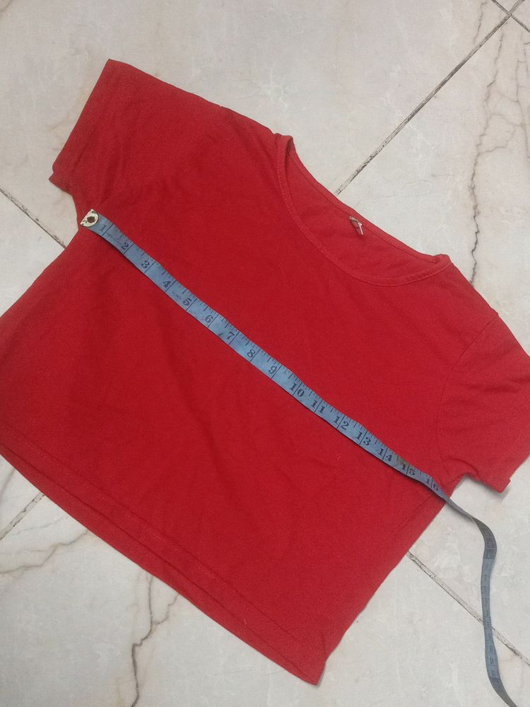 Red Crop Top New