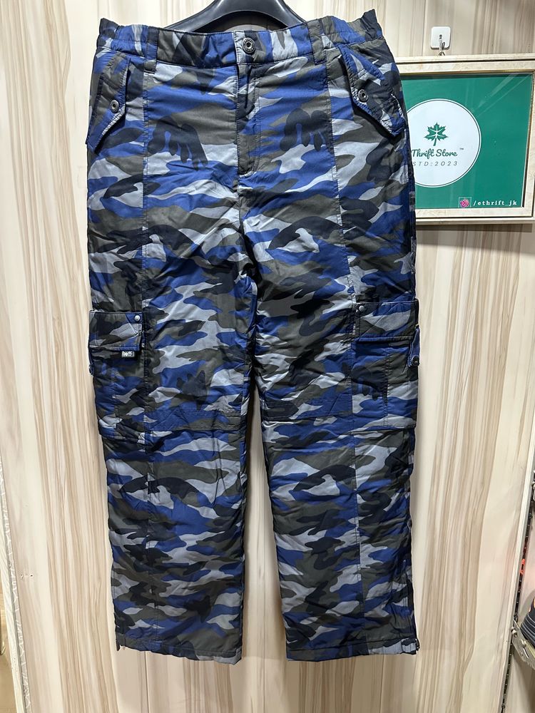 L Brenn Waterproof Blue Camo Print Ski Pants