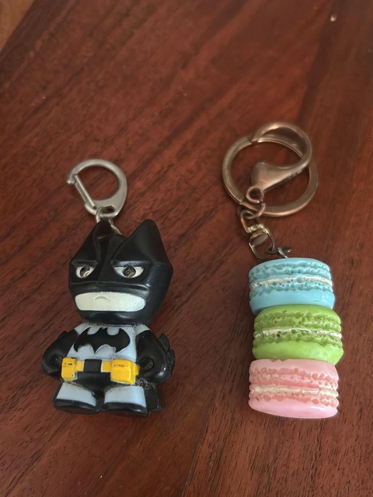 2 Key Chains- Macaroon And Batman