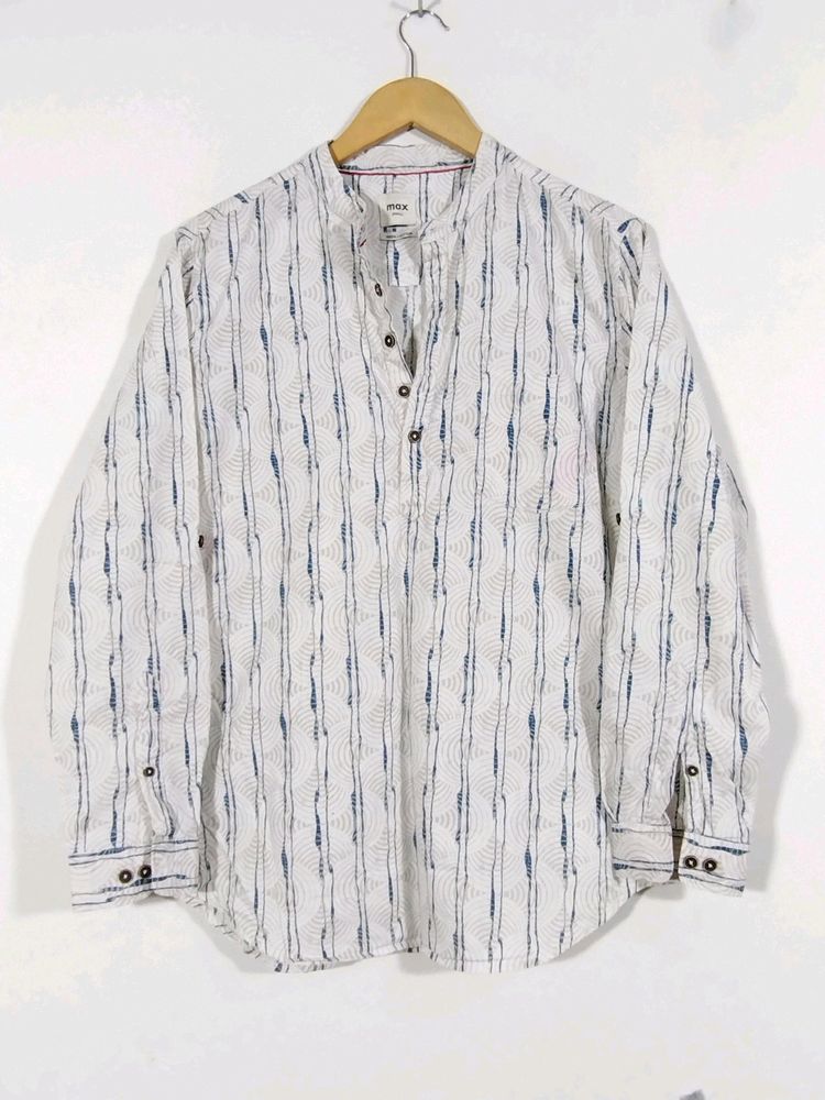 [Max Multicolour Printed Collar Neck Shirt (Men)]