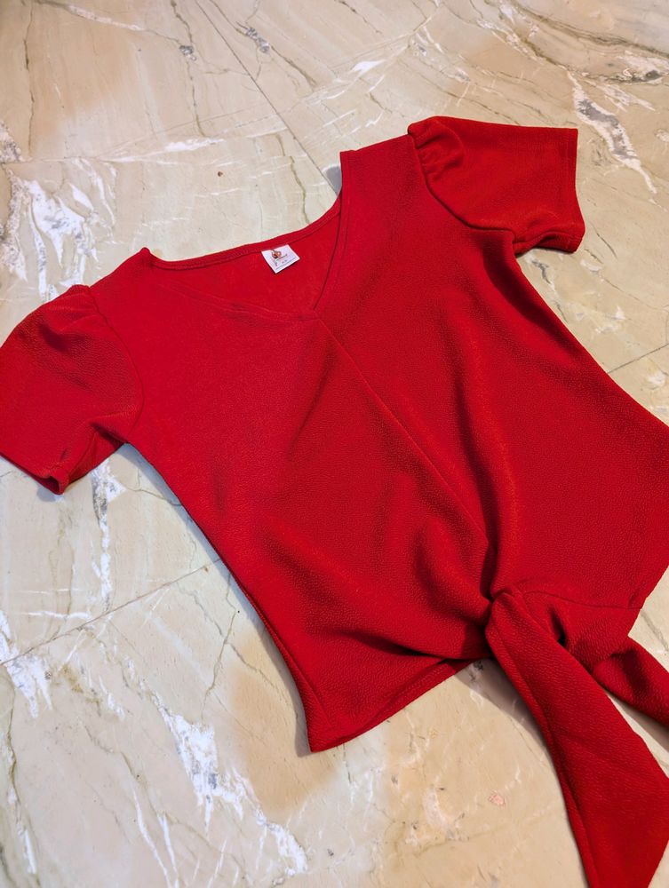 Casual Red Top , Size- XS, S