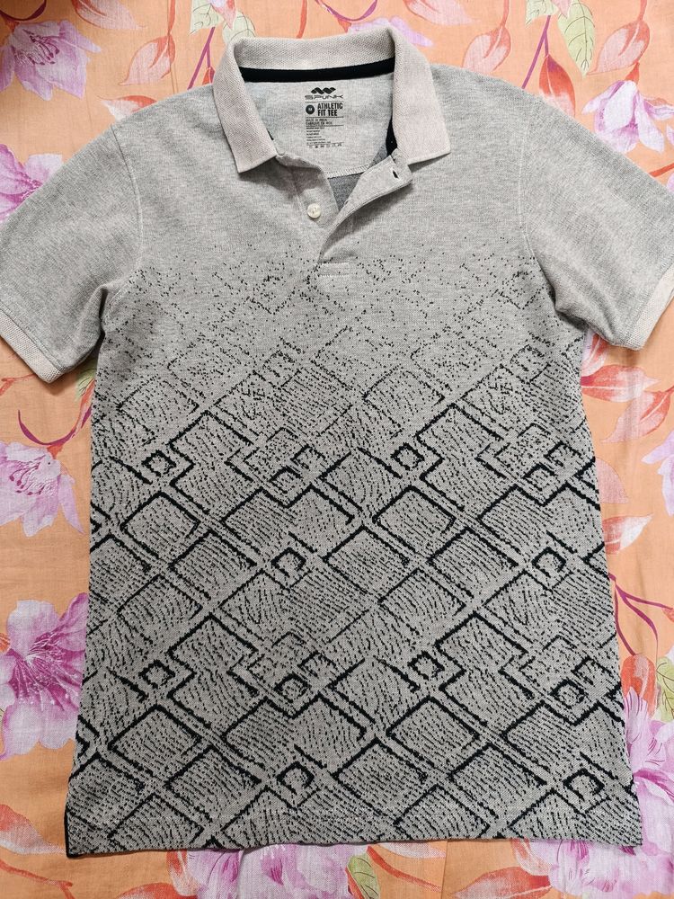 Spunk Light Grey Polo T Shirt For Men