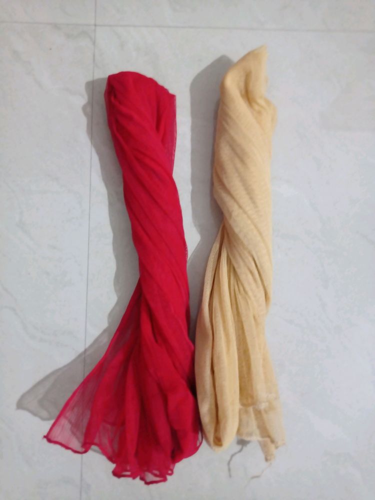 Red And Cream Colour Dupatta