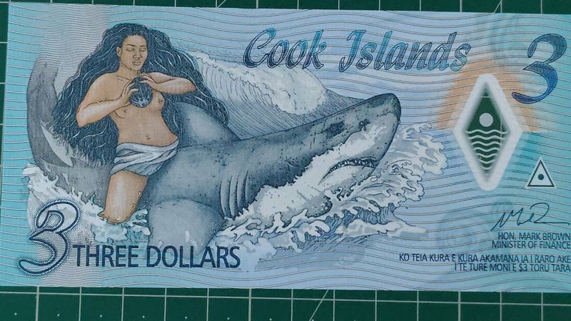 🔥Rare Cook Islands 3 Dollars UNC Polymer Banknote