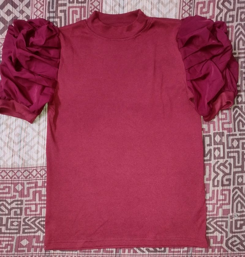 Maroon Basic Top