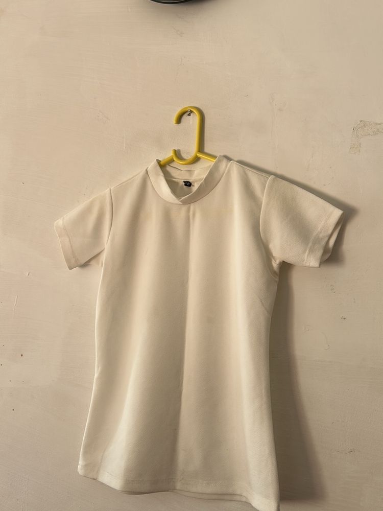 White Turtle Neck T-shirt