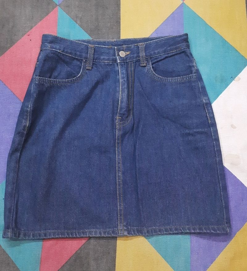 Denimn Mini Straight Fit Skirt