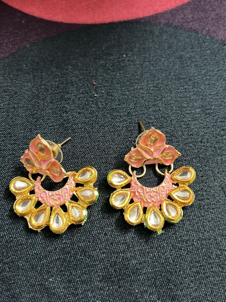 Golden Kundan Earrings