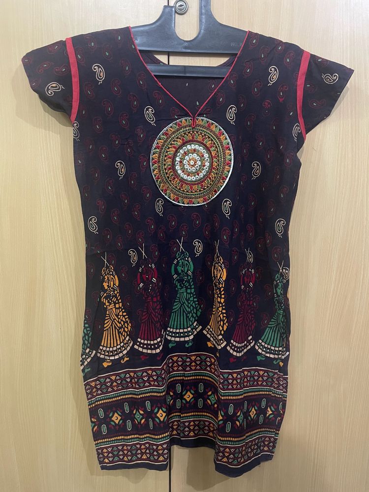 Short Kurta with Folk Prints