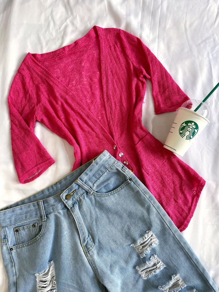 Pinterest Rose Cardigan Top