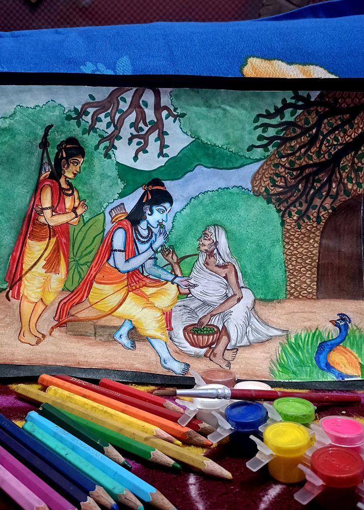 Lord Rama Lakshmana And Shabri Painting l Ram