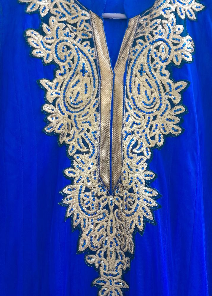 Blue Net Anarkali