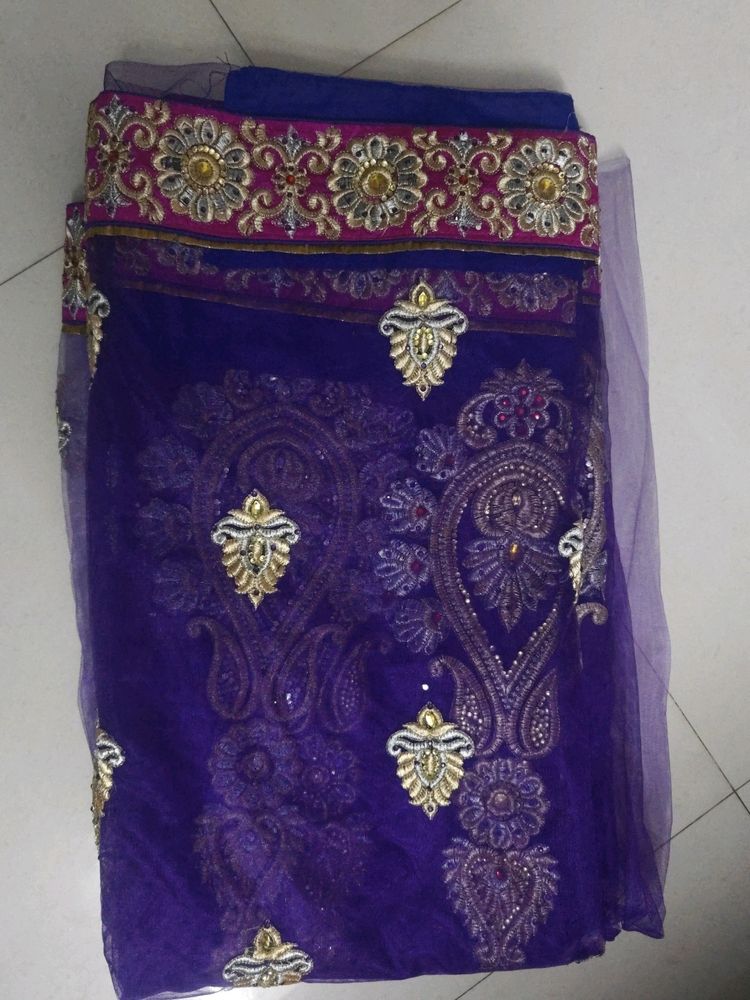 Designer Net Saree With Stone Work