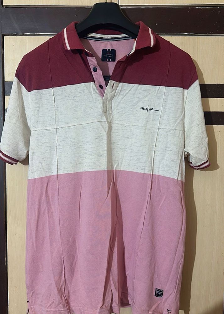 Urban Trail Multicoloured Striped Polo Tshirt