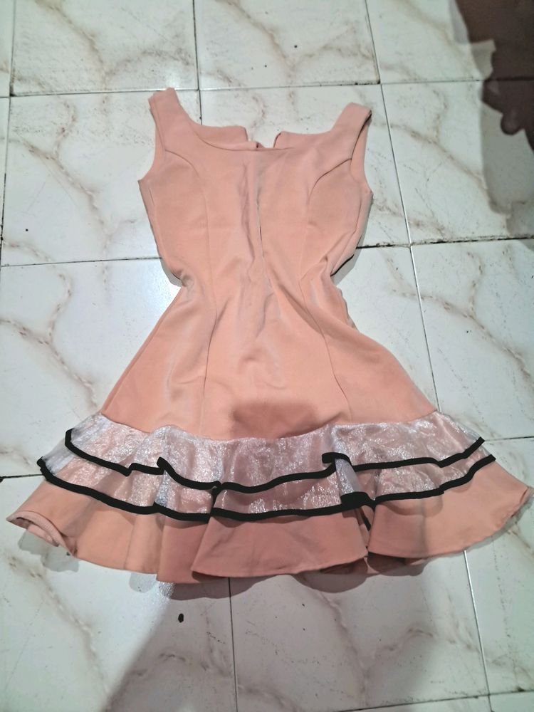 Peach Frill Dress