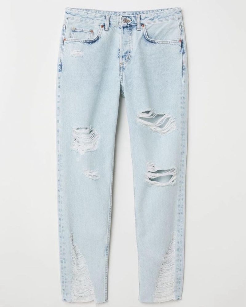 H&M Boyfriend Low Ripped Jeans