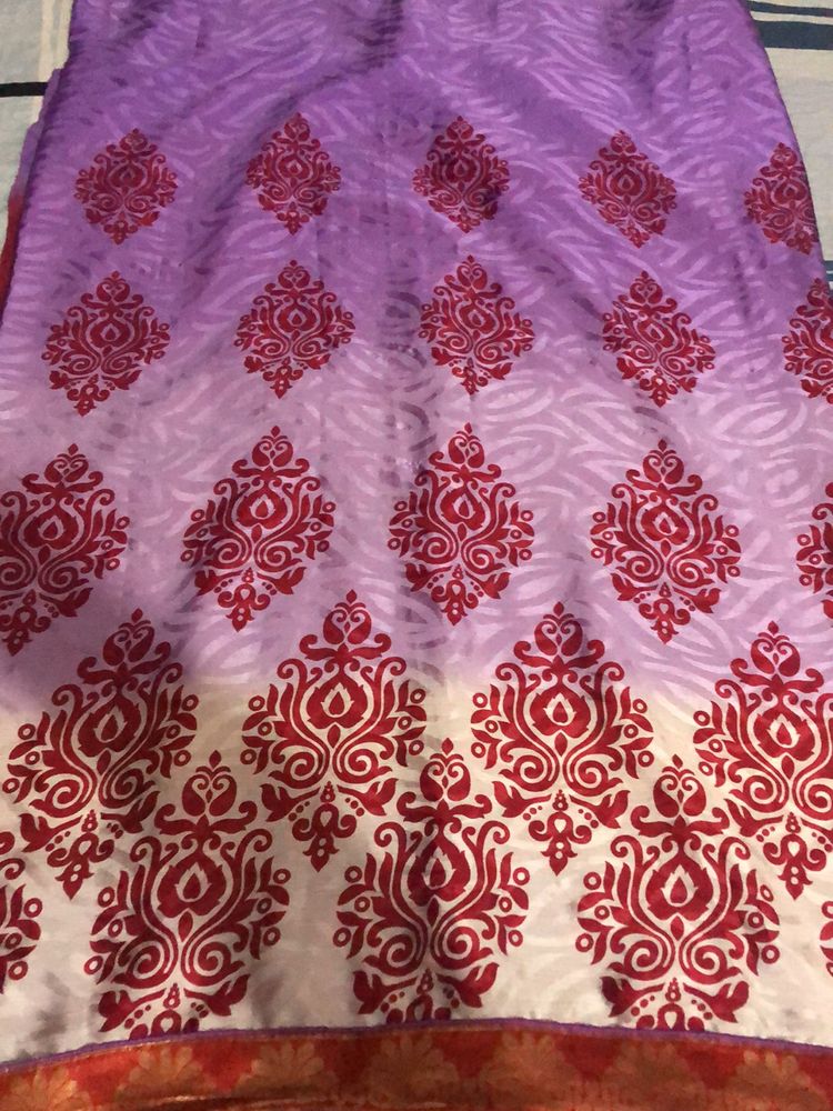 Lavender And Maroon Saree