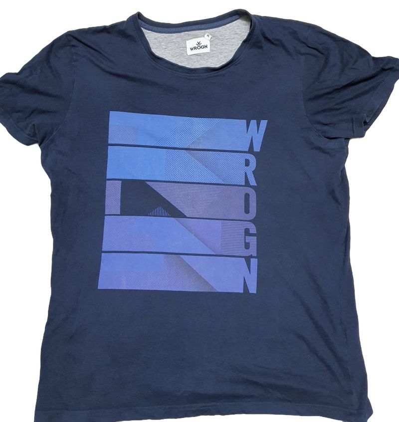 Wrogn Casual Tshirt Navy Blue