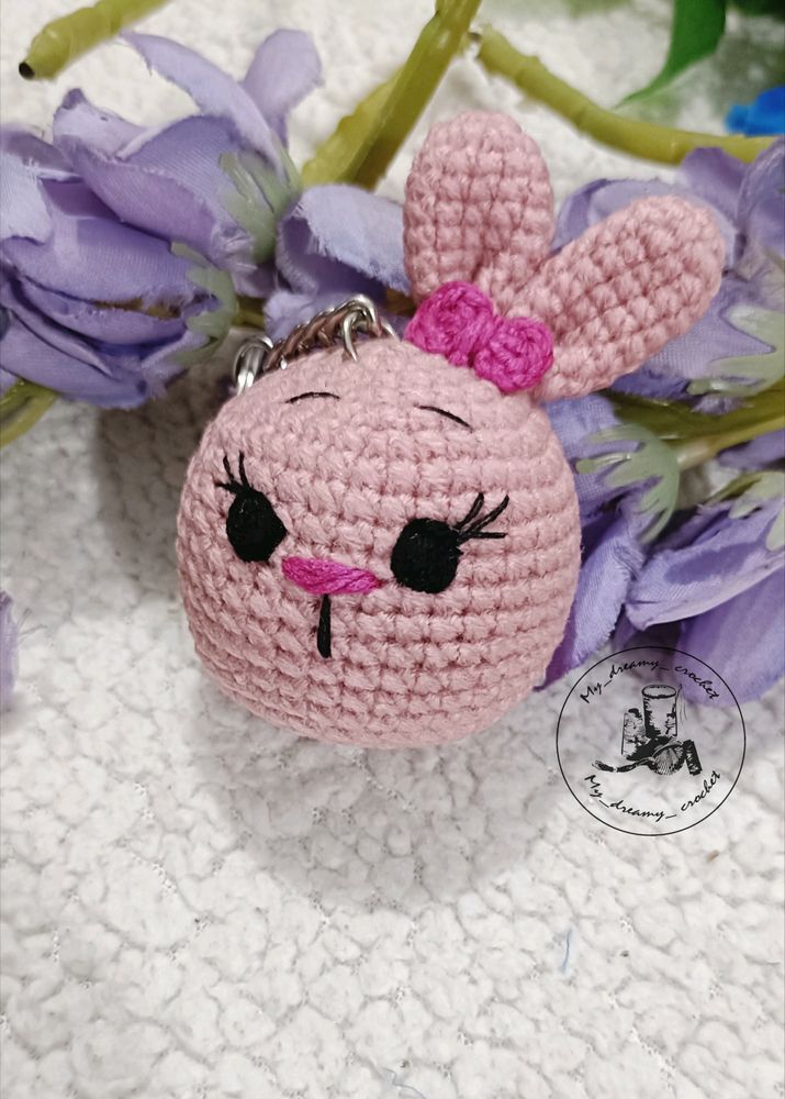 Amigurumi Pink Bunny Keychain