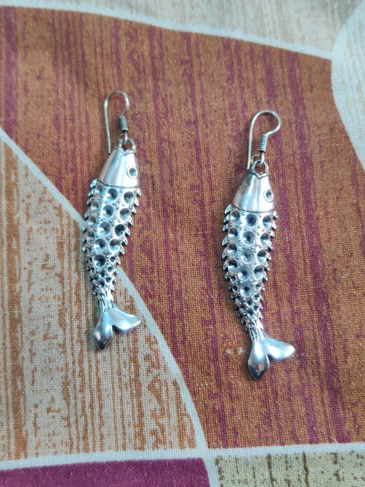 Fish Themed Oxidised Earrings