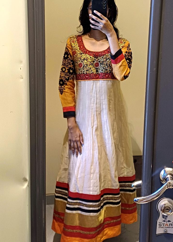 Zari Embroidered Anarkali with Churidar