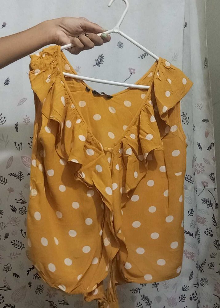 Polka Dot Tie Up Blouse