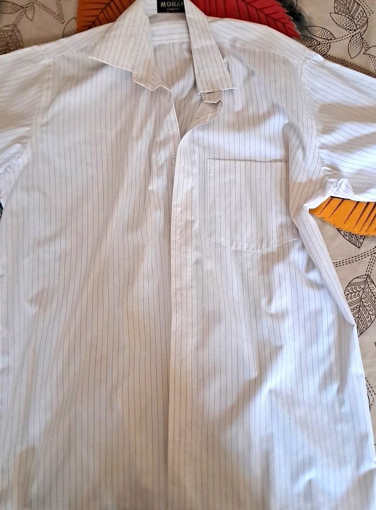 Formal Cotton White Shirt Stripes