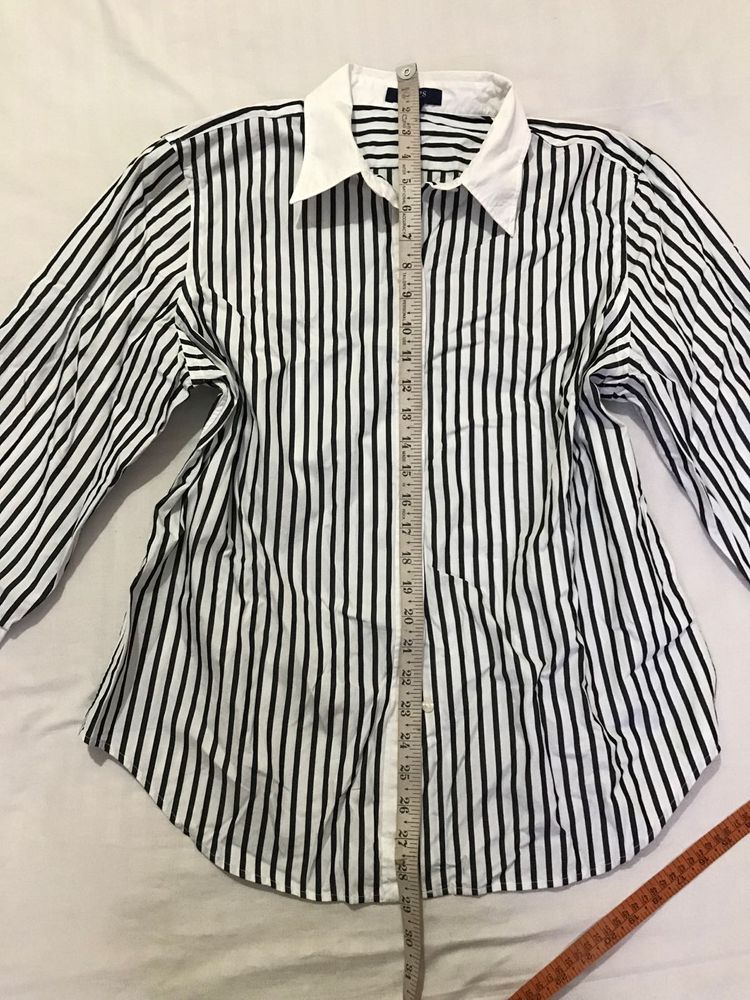 Black+white Striped Shirt Fits M-XL