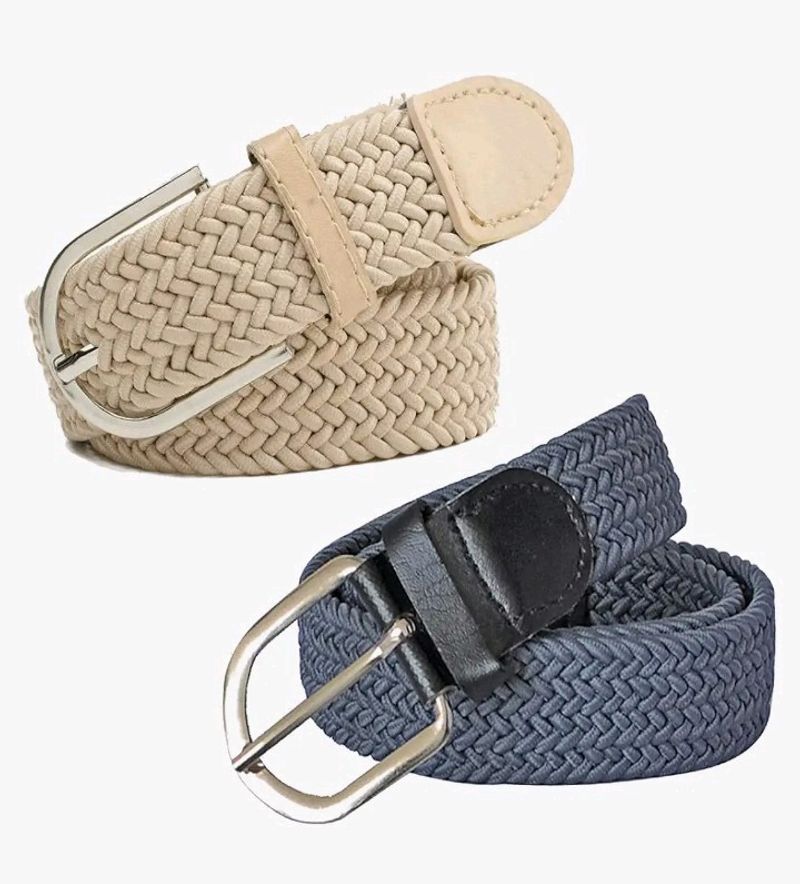 Stretchable Canvas Cotton Belt (Pack Of 2)