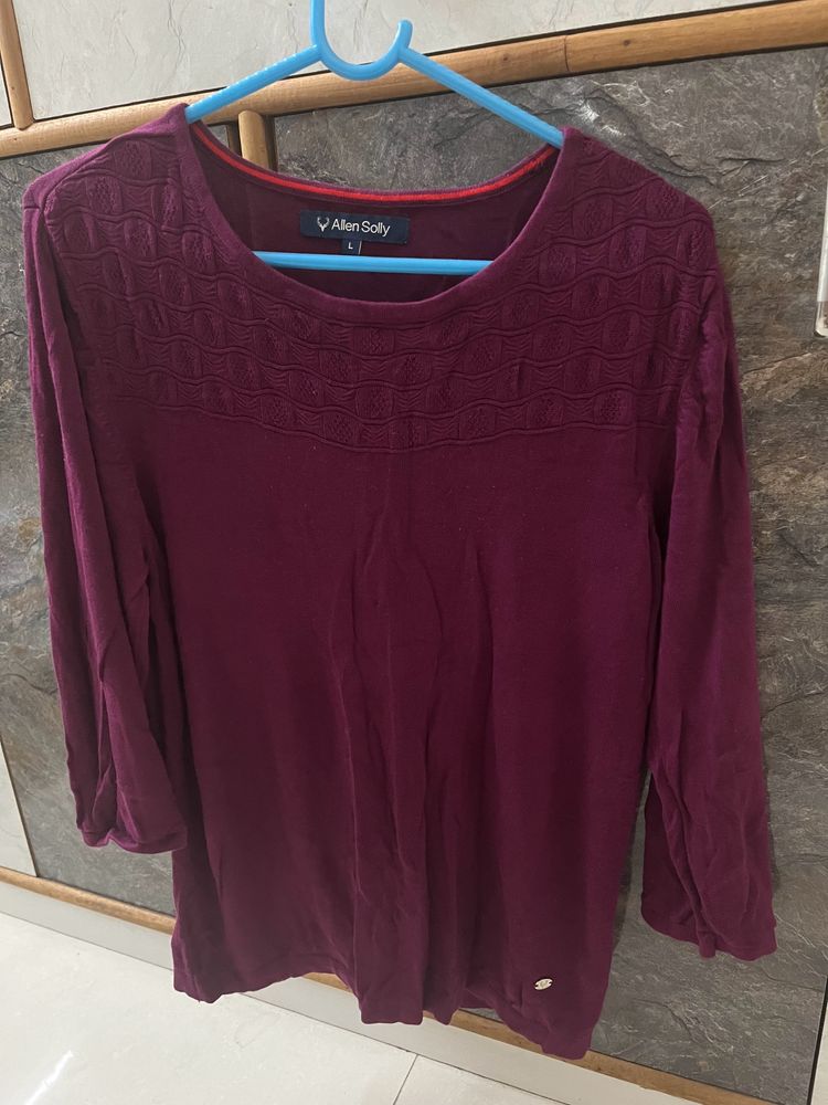 Allen Solly Purple Casual Top