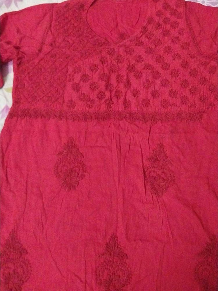 Kurta Cotton Lucknowi Work