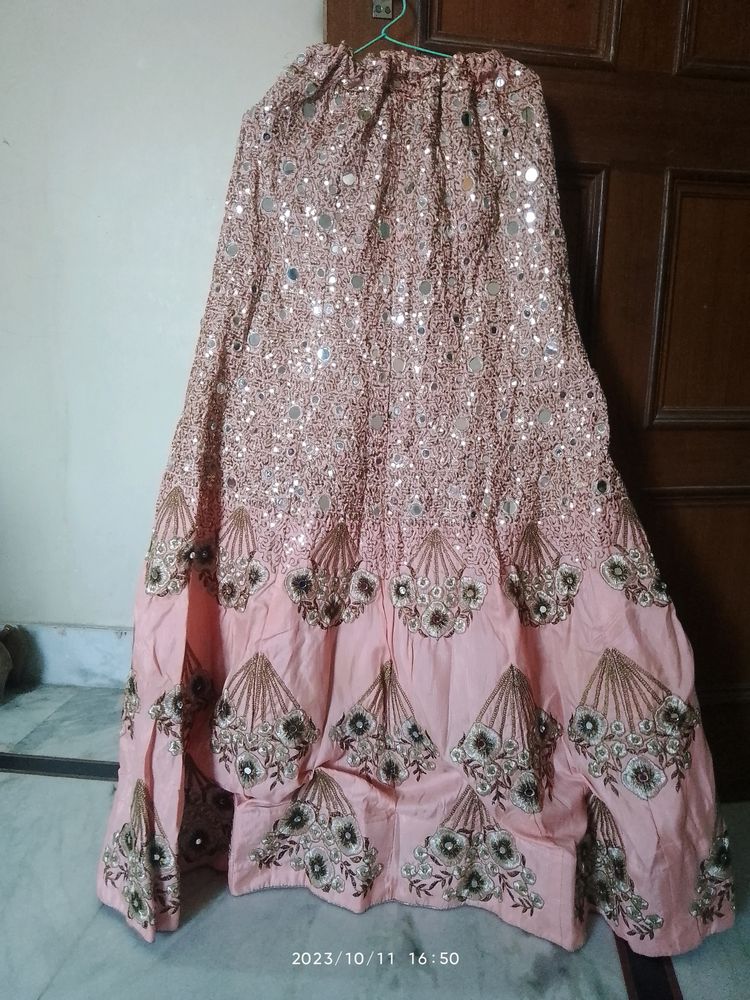 Heavy Mirror Work Embroidery Designer Lehenga