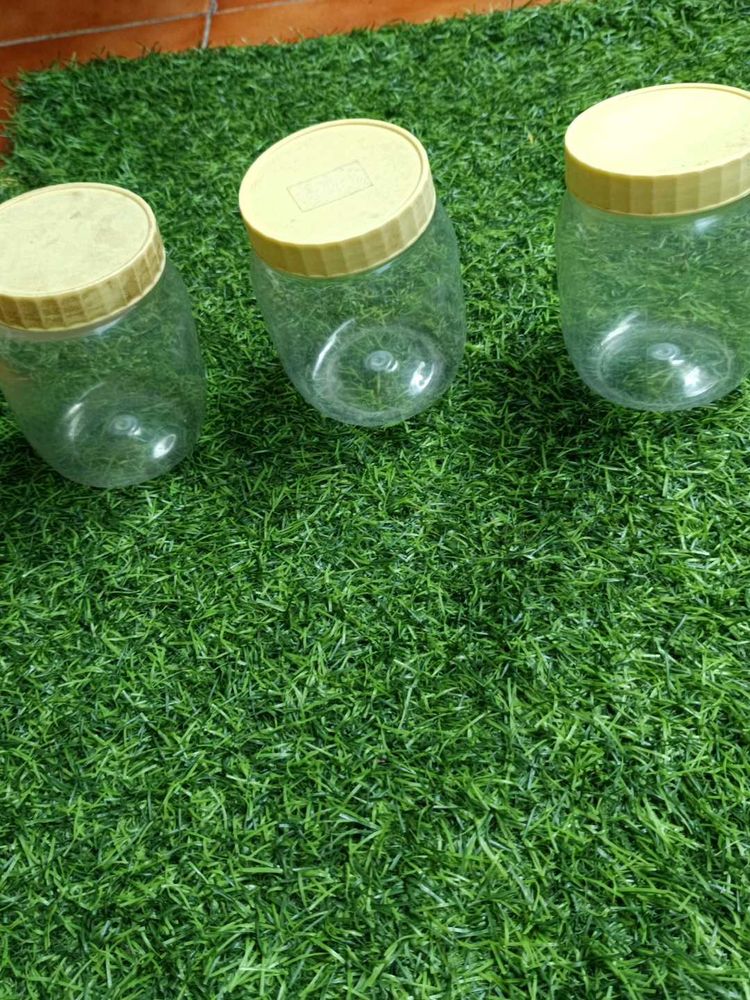 Set Of 3transparent Plastic Containers