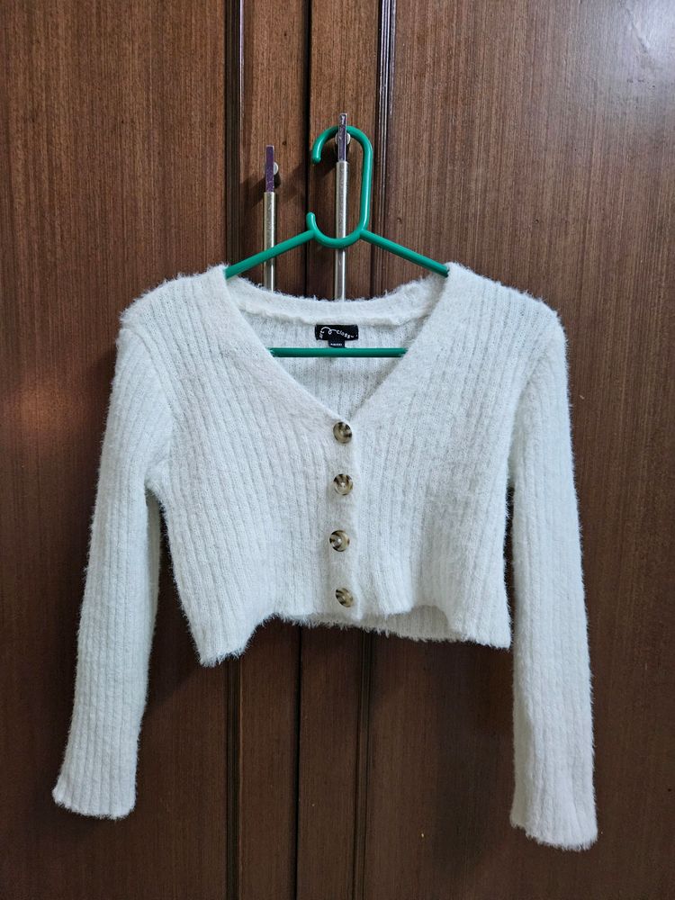 Very soft wool white shrug