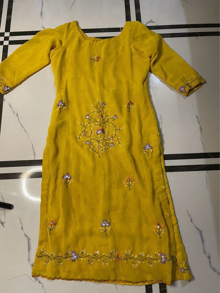 Lime Green Beautiful Kurti