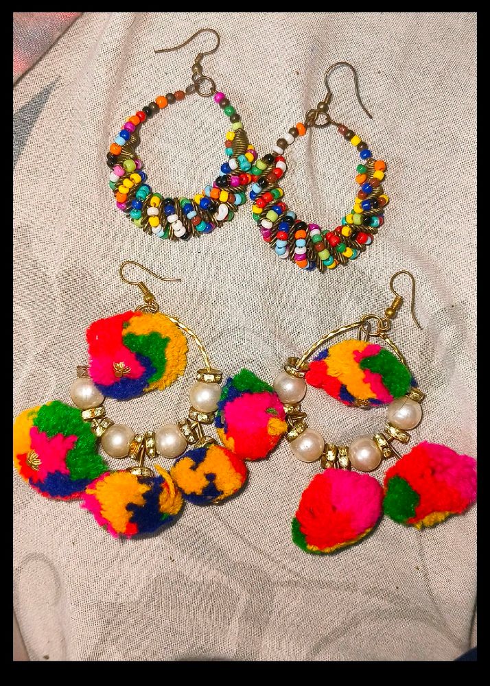 Western Colourful Earing Set Of Two Pairs