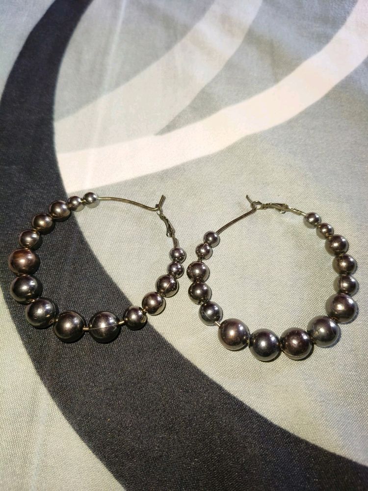 Trending Big Circle Earrings Black Colour