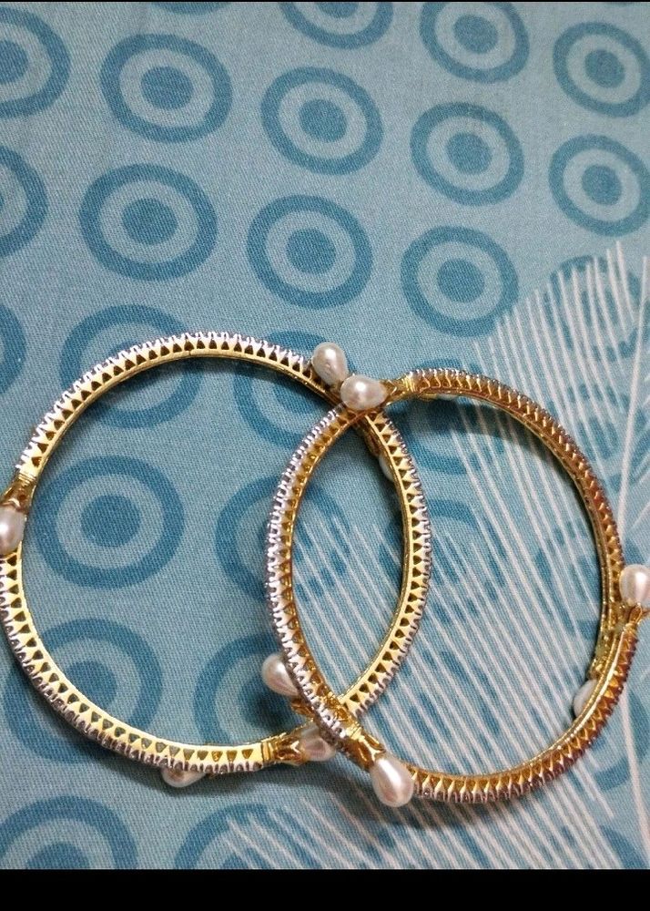 Diamond And Pearls Bangles