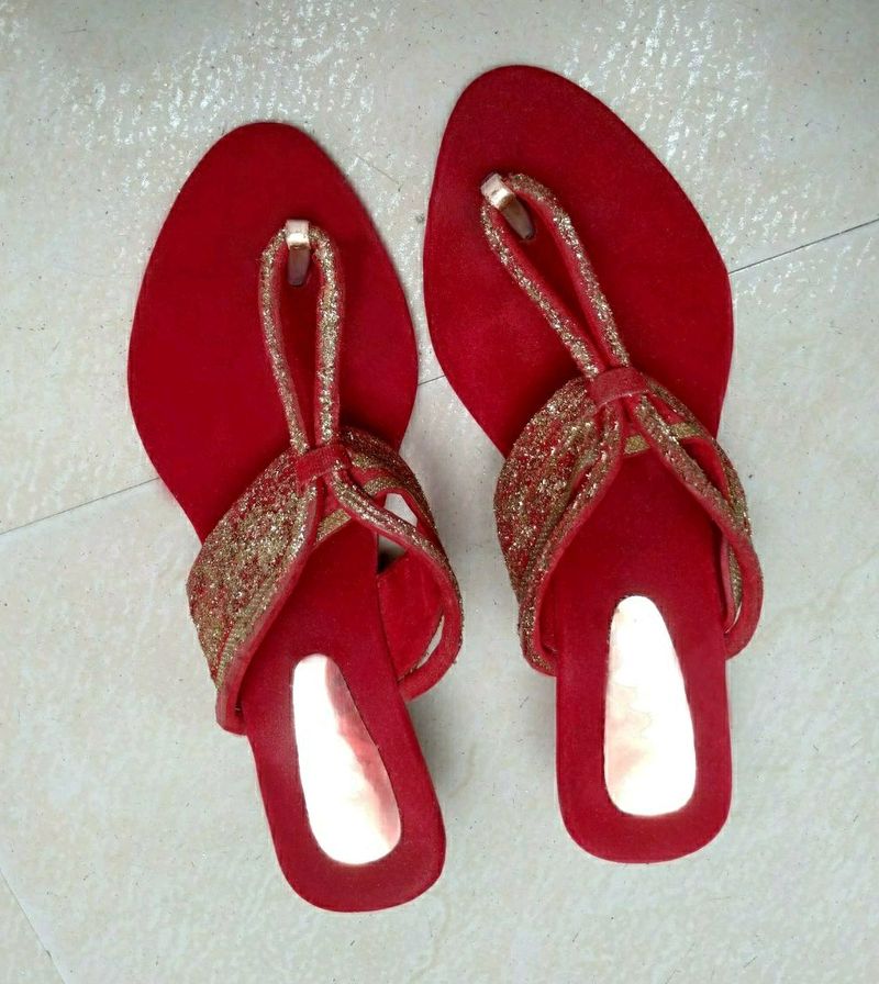 Beautiful Red Bridal Slipper