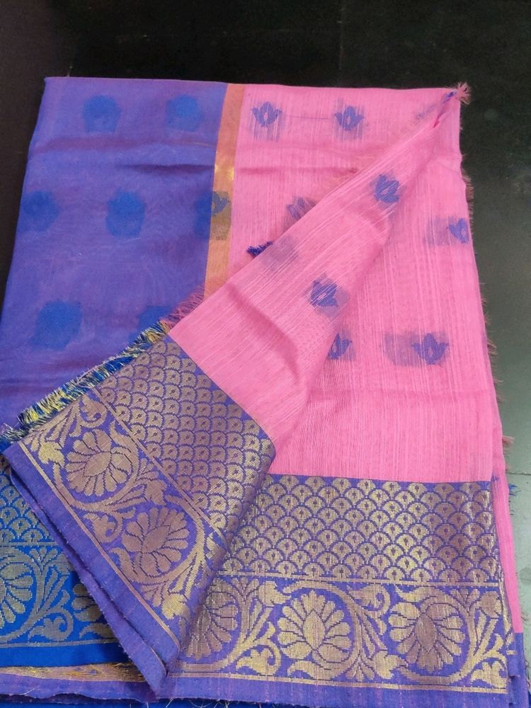 Cotton New Pink Saree