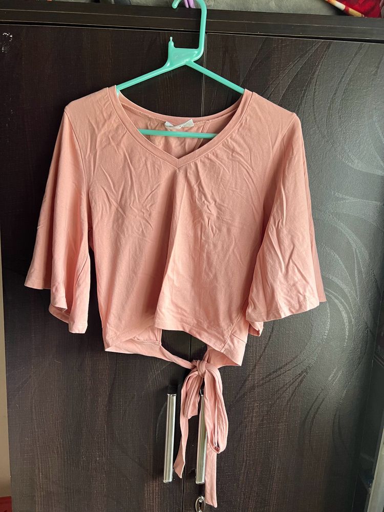 Pink Back Knot Top