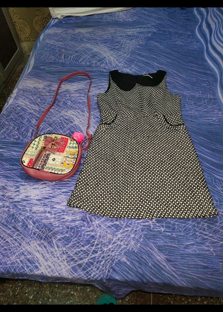 Women Winter Dress And Sling Bag Free