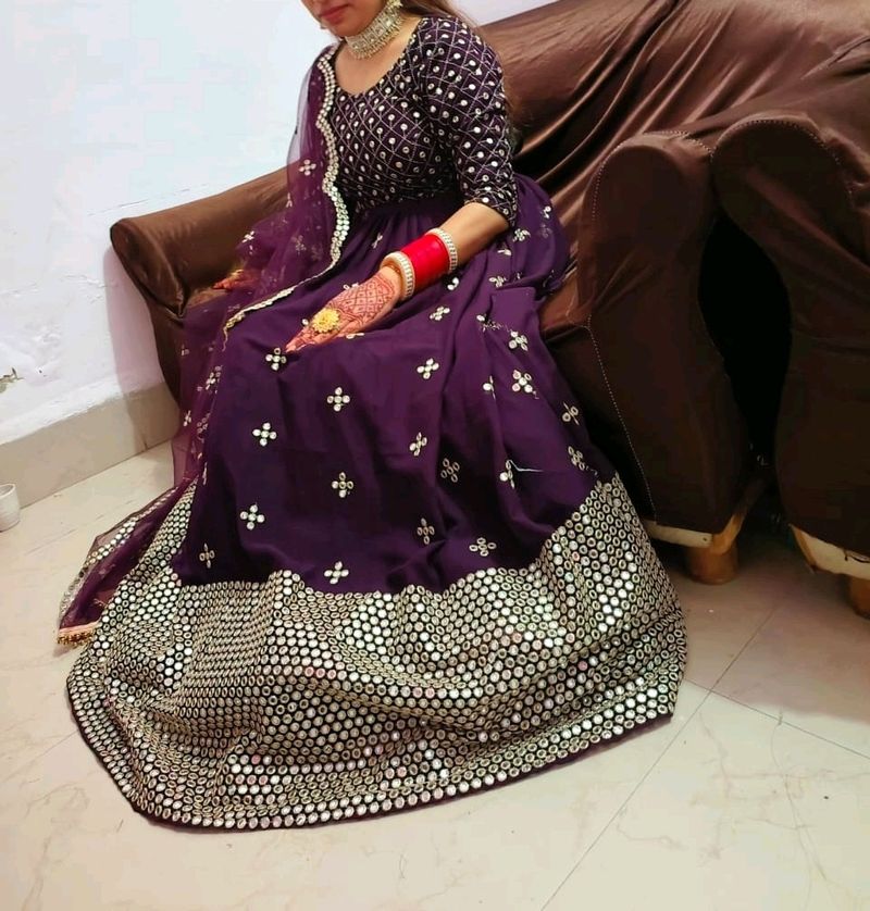 Lehnga Set Purpule Double Shaded