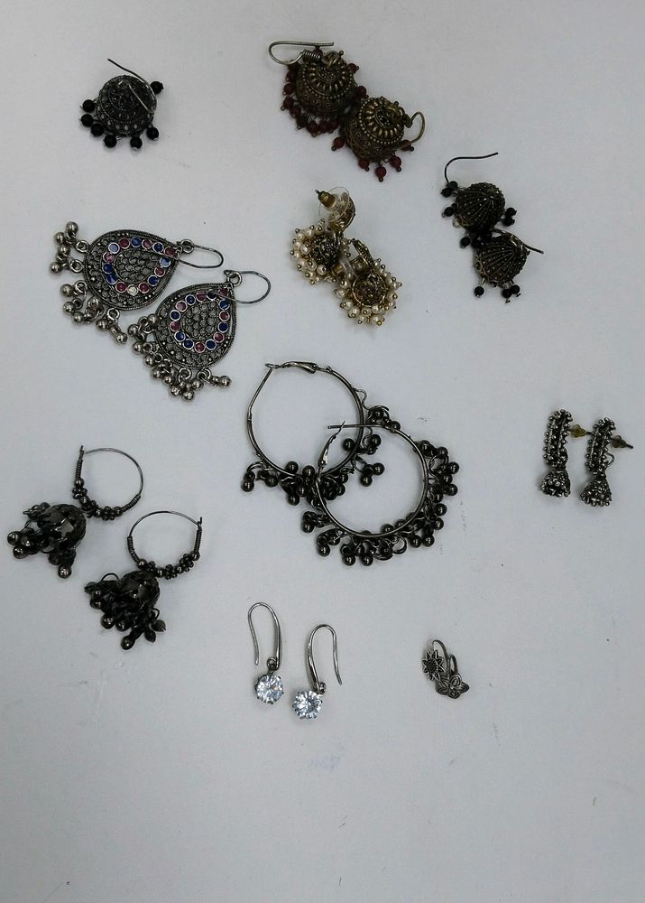 Earings Oxidised = 8set + 2nosepins