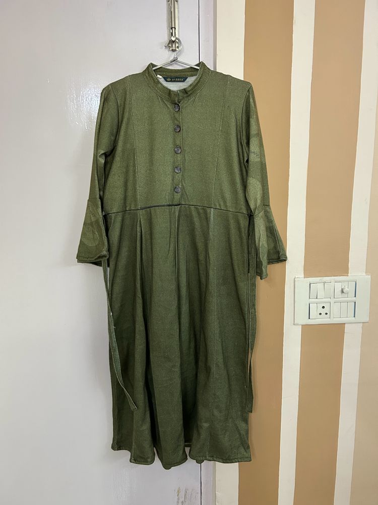 Green Woollen Dress