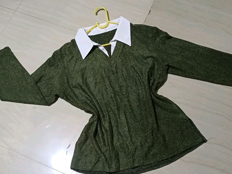 Korean Full sleeves Collar T-shirt