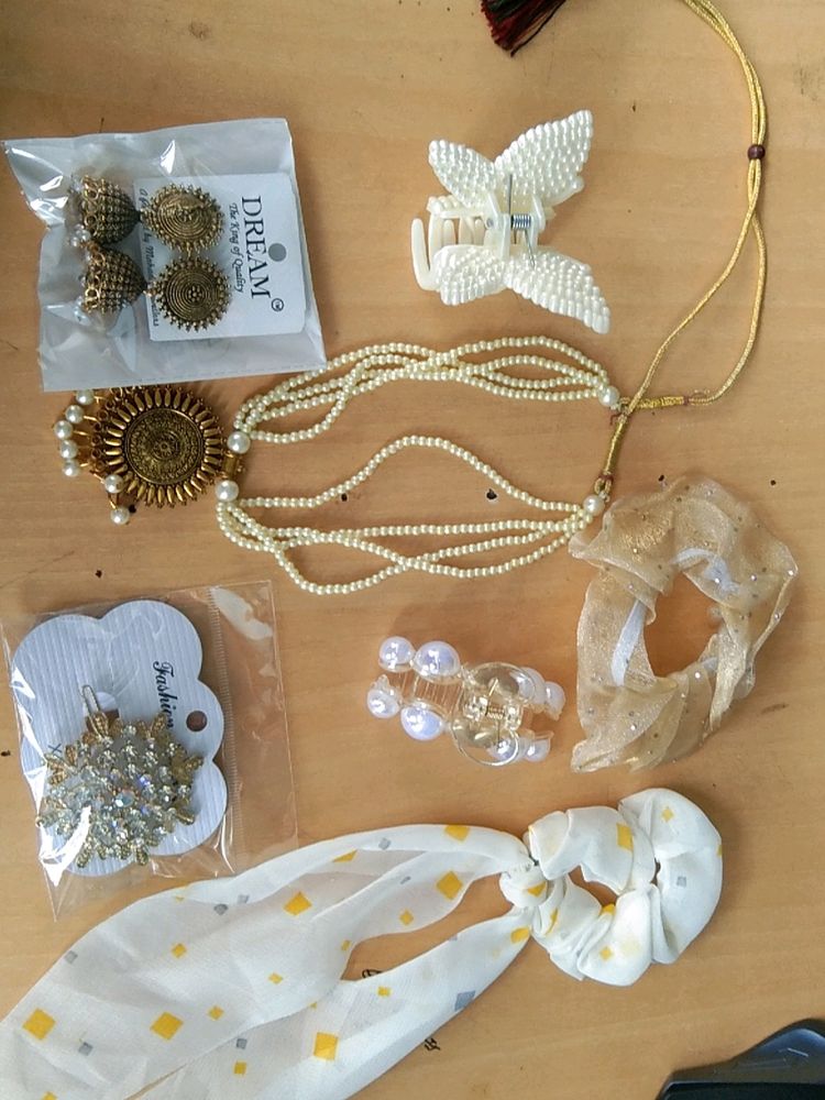 Hair Accessories With Necklace And Earrings