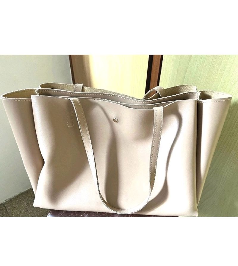 ☕ Classic Leather - Beige Tote Bag